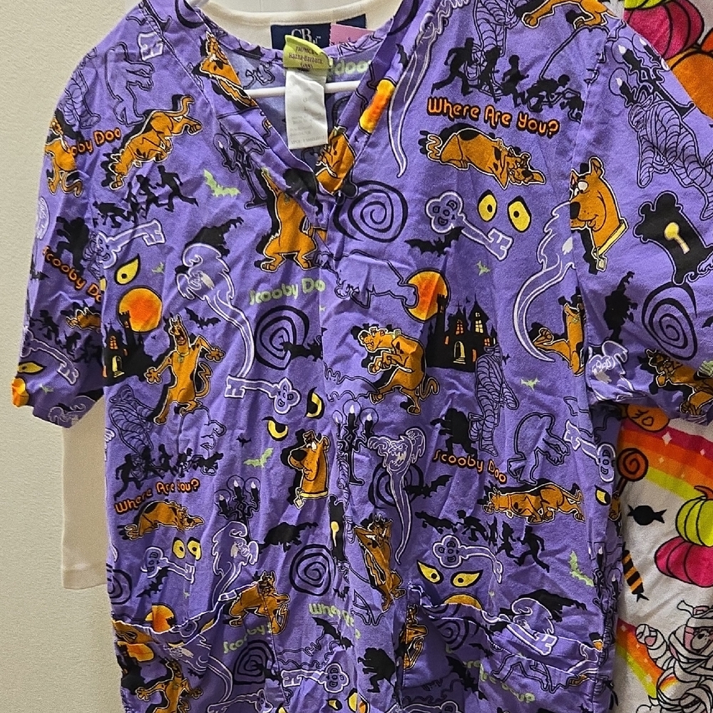 Purple Scooby-Doo Themed Scrub